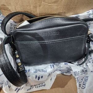Portland Leather Black Belt Bag with Adjustable Straps
